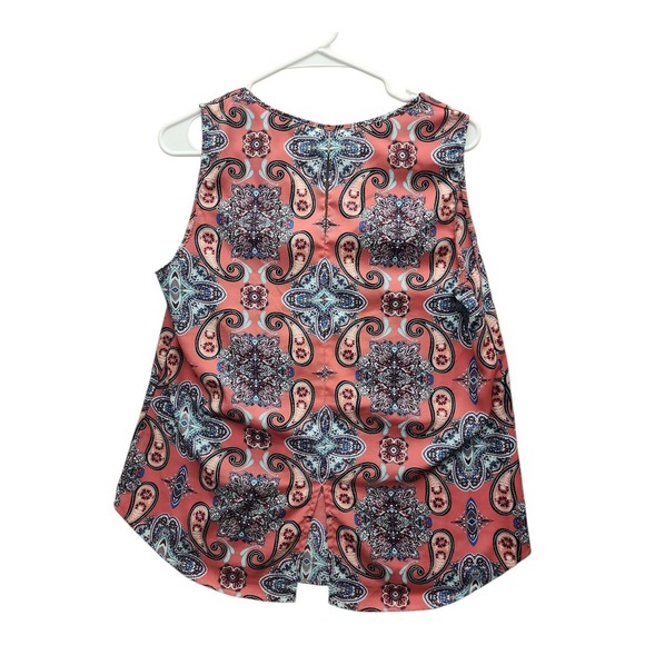 Verse Blouse Sleeveless Boho Multicolor Split Back Keyhole M Womens Casual - Picture 1 of 10
